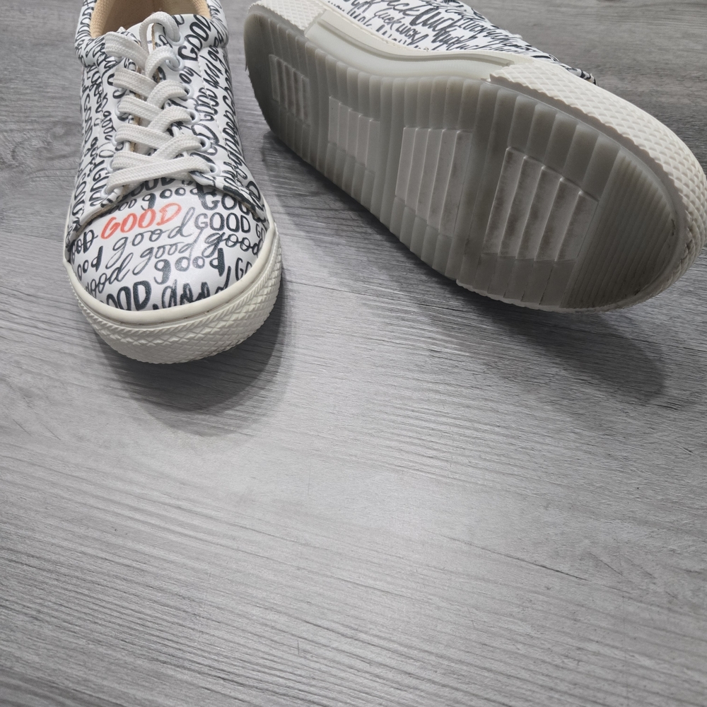 White and Black Graphic Sneakers - Picture 5 of 5
